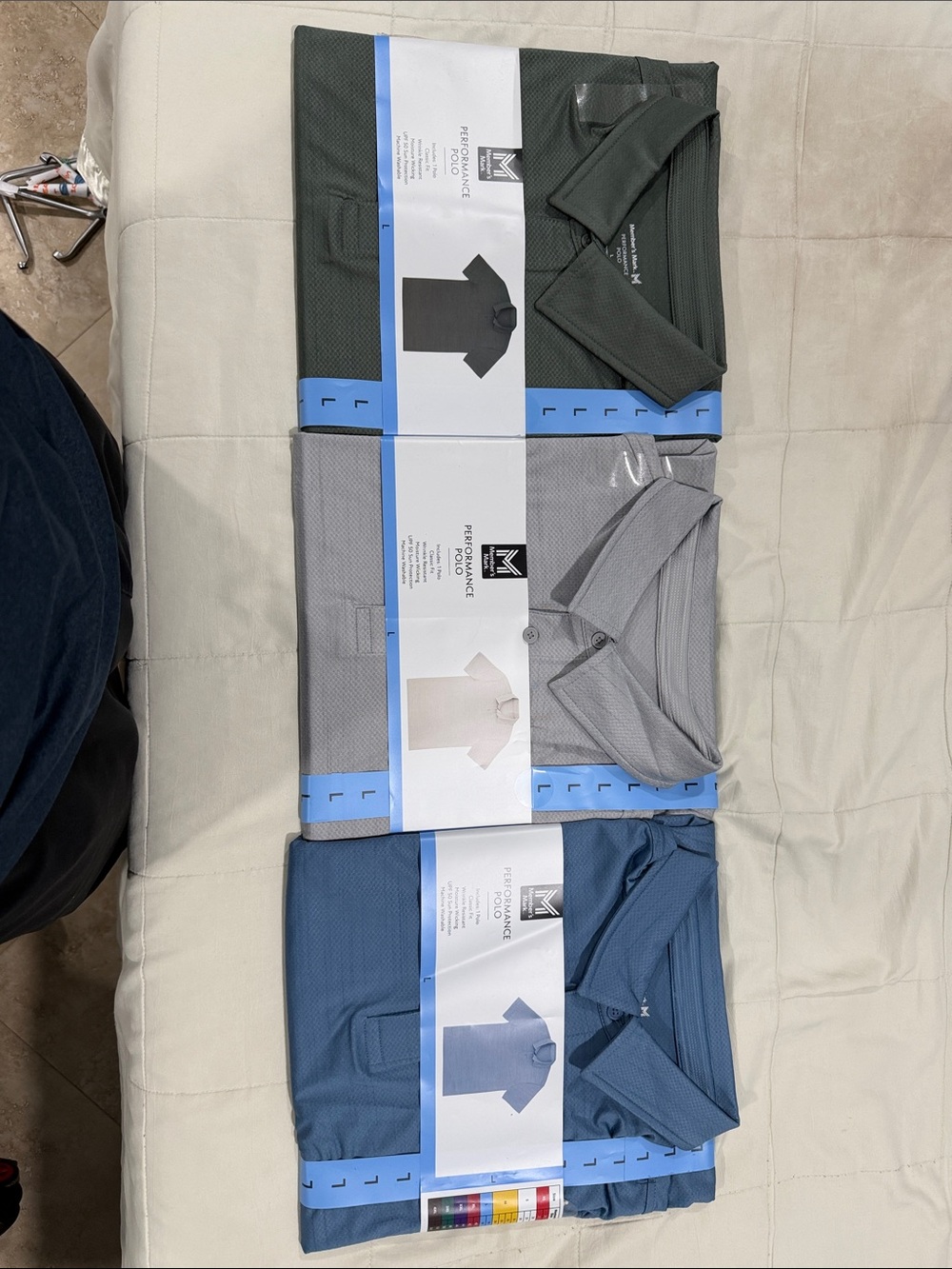 Men's Performance Polo - Green, Gray & Blue